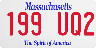 MA license plate 199UQ2