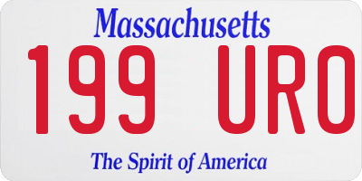 MA license plate 199UR0