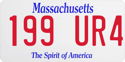 MA license plate 199UR4
