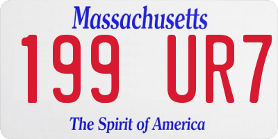 MA license plate 199UR7
