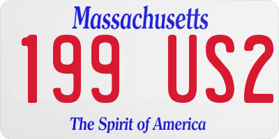 MA license plate 199US2