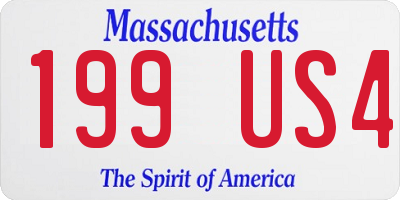 MA license plate 199US4