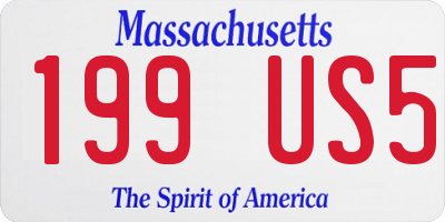 MA license plate 199US5