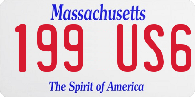 MA license plate 199US6