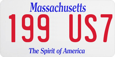 MA license plate 199US7