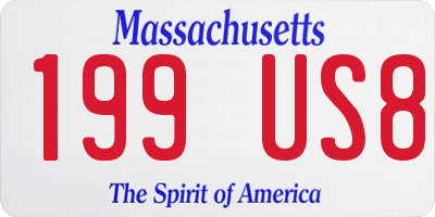 MA license plate 199US8