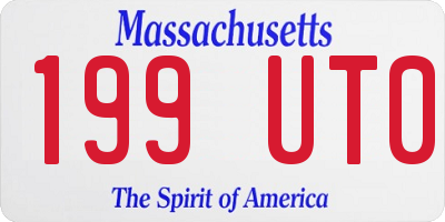 MA license plate 199UT0