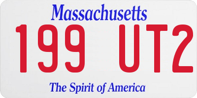 MA license plate 199UT2