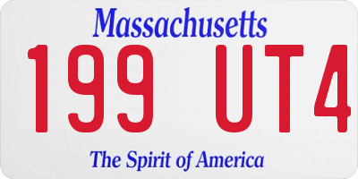 MA license plate 199UT4