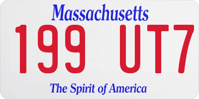 MA license plate 199UT7