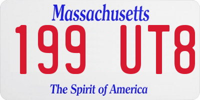MA license plate 199UT8