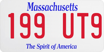 MA license plate 199UT9
