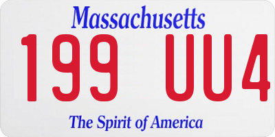 MA license plate 199UU4