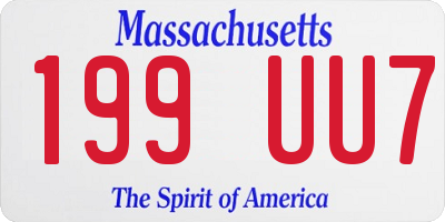 MA license plate 199UU7