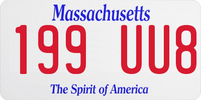 MA license plate 199UU8