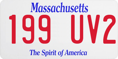 MA license plate 199UV2