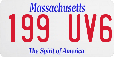 MA license plate 199UV6