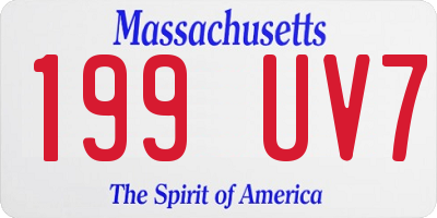 MA license plate 199UV7