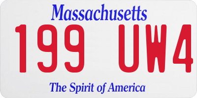 MA license plate 199UW4