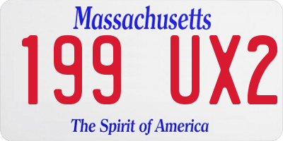 MA license plate 199UX2