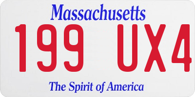 MA license plate 199UX4