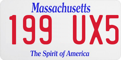 MA license plate 199UX5