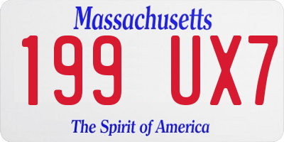 MA license plate 199UX7