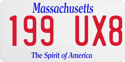 MA license plate 199UX8