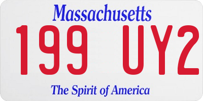 MA license plate 199UY2