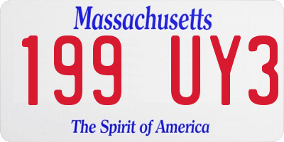 MA license plate 199UY3