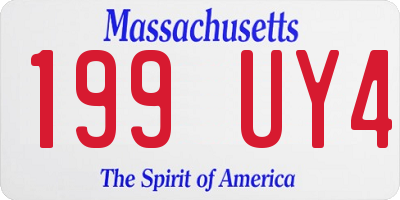 MA license plate 199UY4
