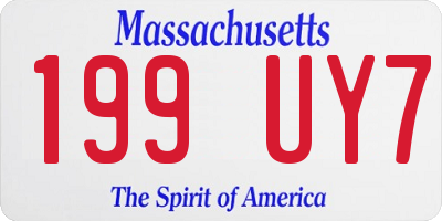 MA license plate 199UY7