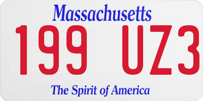 MA license plate 199UZ3