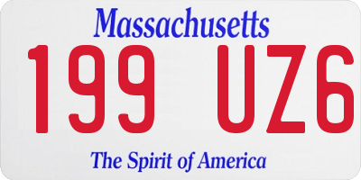 MA license plate 199UZ6