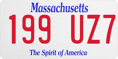 MA license plate 199UZ7