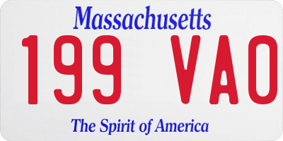 MA license plate 199VA0