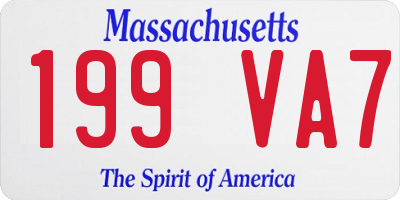 MA license plate 199VA7
