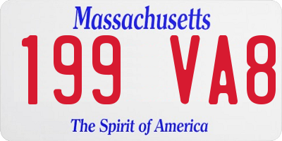 MA license plate 199VA8