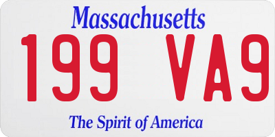 MA license plate 199VA9