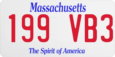 MA license plate 199VB3
