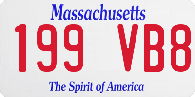 MA license plate 199VB8