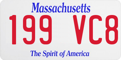 MA license plate 199VC8