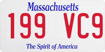 MA license plate 199VC9