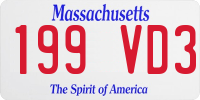 MA license plate 199VD3