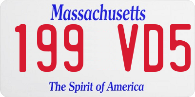 MA license plate 199VD5