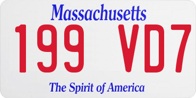 MA license plate 199VD7
