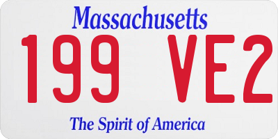 MA license plate 199VE2