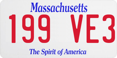 MA license plate 199VE3