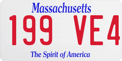 MA license plate 199VE4