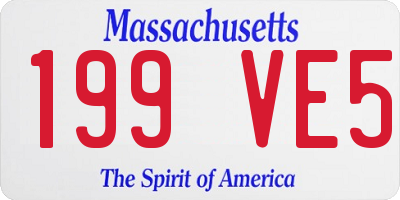 MA license plate 199VE5
